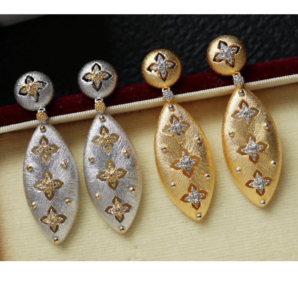 Starry Fretwork Long Earrings 6411