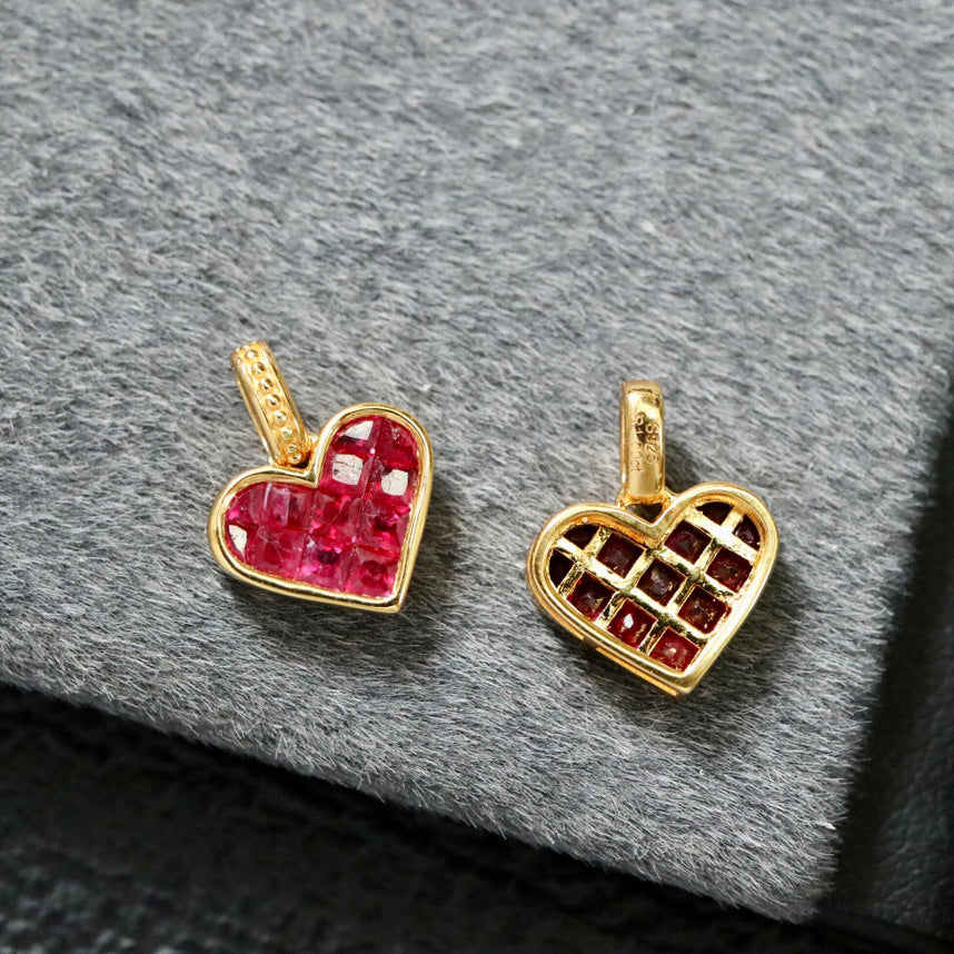 Natural Ruby Heart Pendant 6412