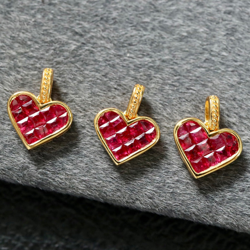 Natural Ruby Heart Pendant 6412