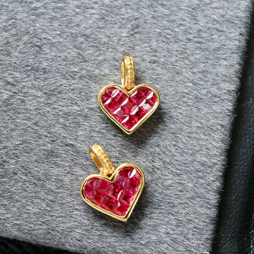 Natural Ruby Heart Pendant 6412