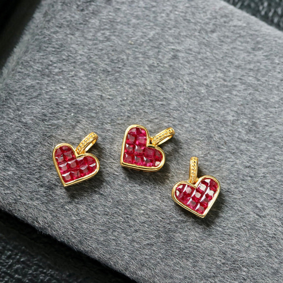 Natural Ruby Heart Pendant 6412