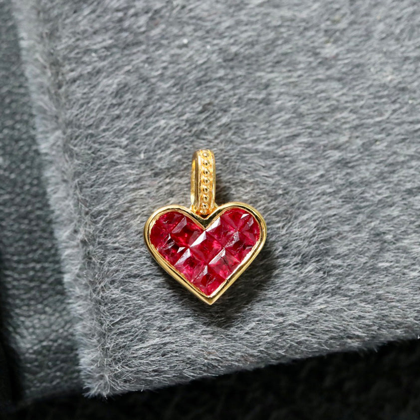 Natural Ruby Heart Pendant 6412