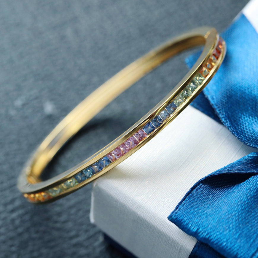 Natural Sapphire Rainbow Bangle 6413
