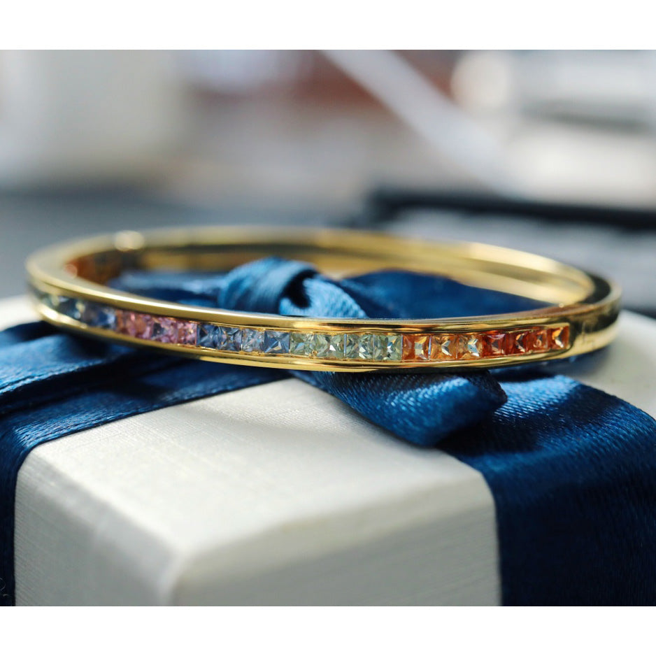 Natural Sapphire Rainbow Bangle 6413