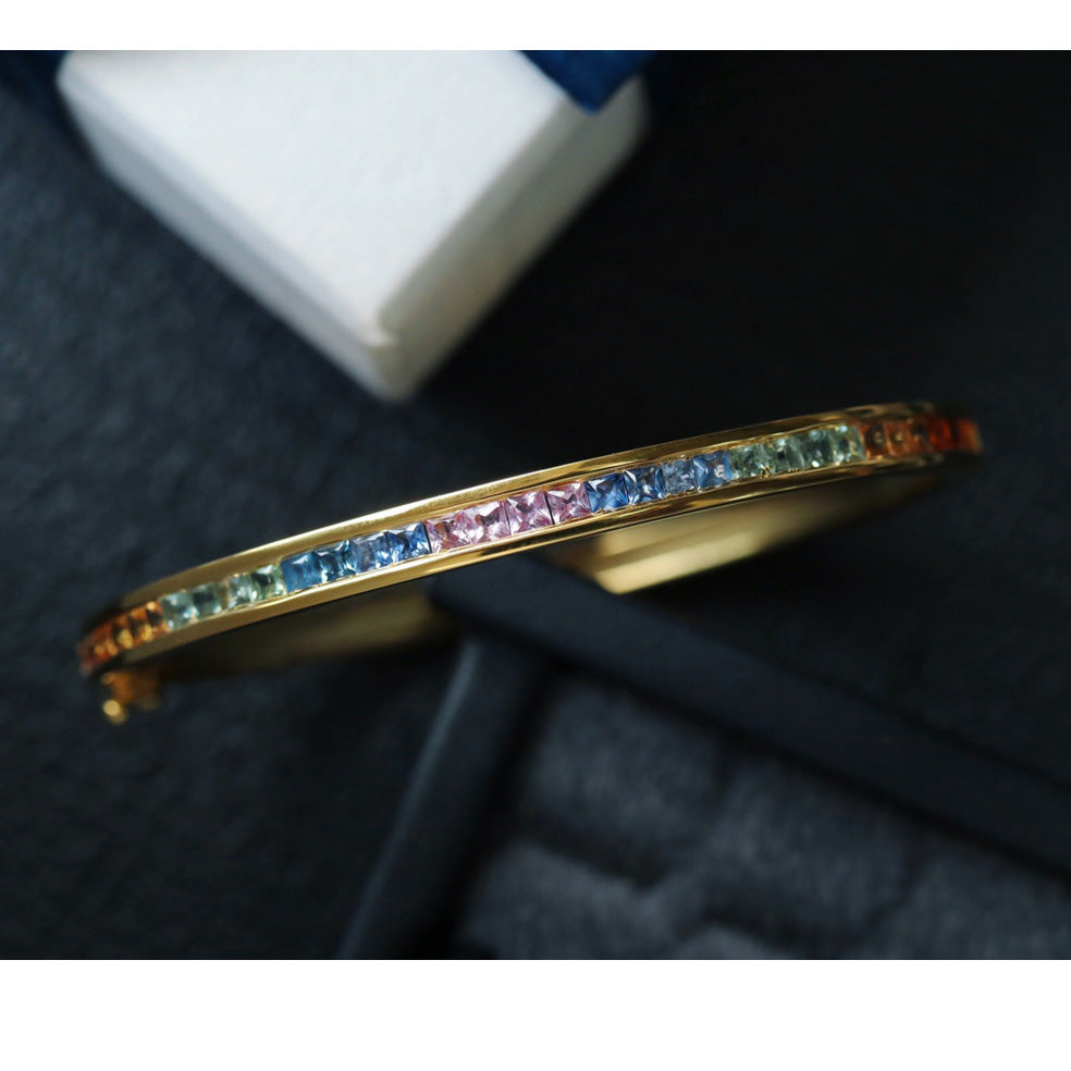Natural Sapphire Rainbow Bangle 6413