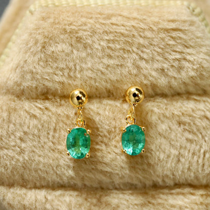Natural Emerald Drop Earrings 6414