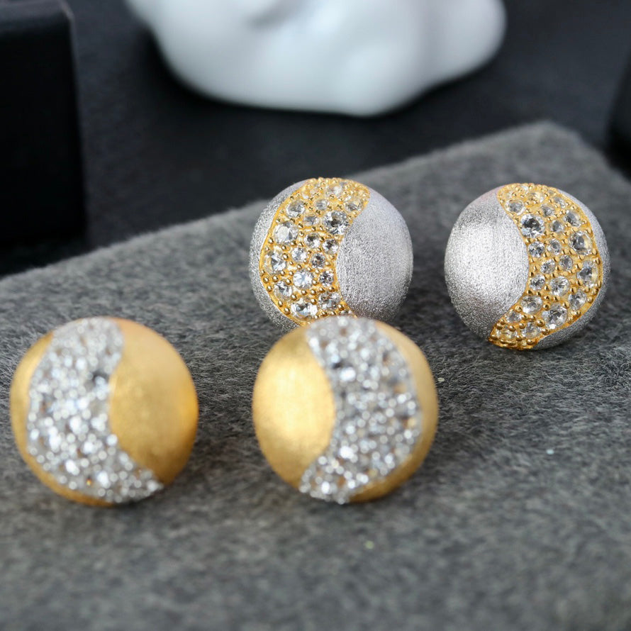 Pave Strip Brushed Earrings 6416