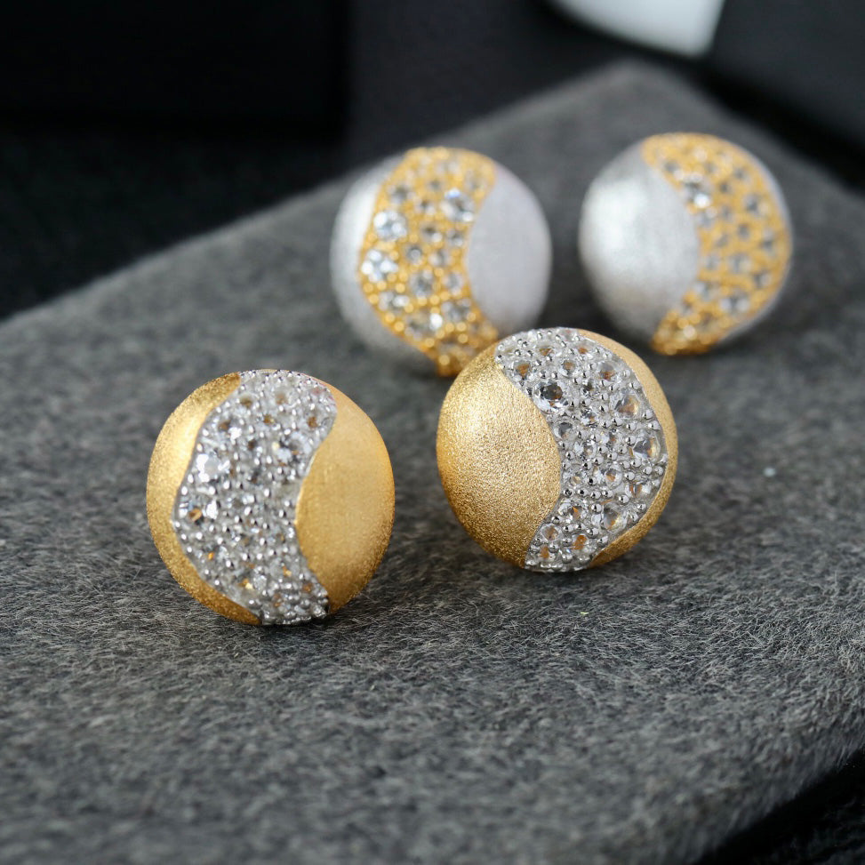 Pave Strip Brushed Earrings 6416