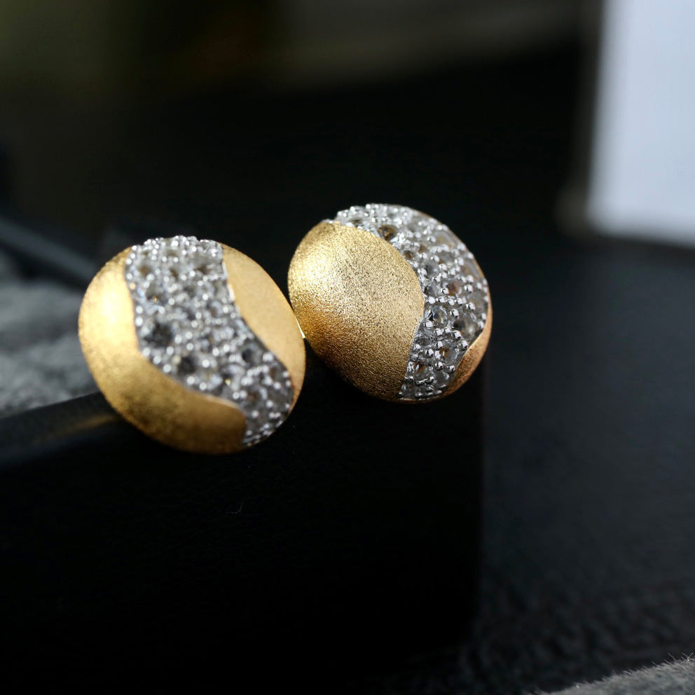 Pave Strip Brushed Earrings 6416