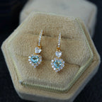 Natural Aquamarine Hearts Earrings 6435
