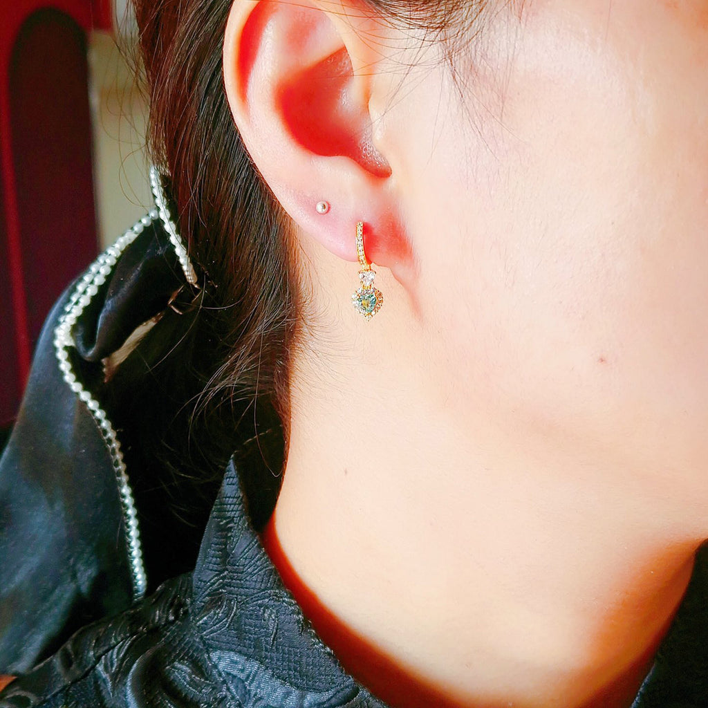 Natural Aquamarine Hearts Earrings 6435