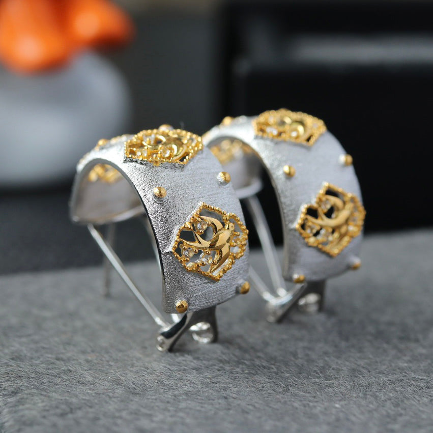 Silky Fretwork Swallow Earrings 6441