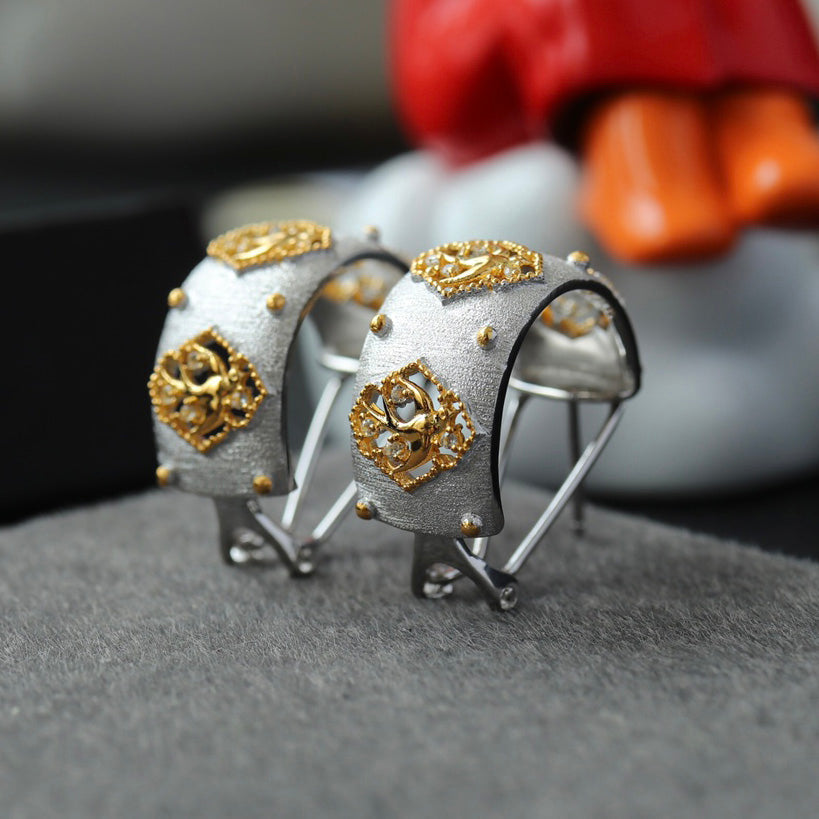 Silky Fretwork Swallow Earrings 6441