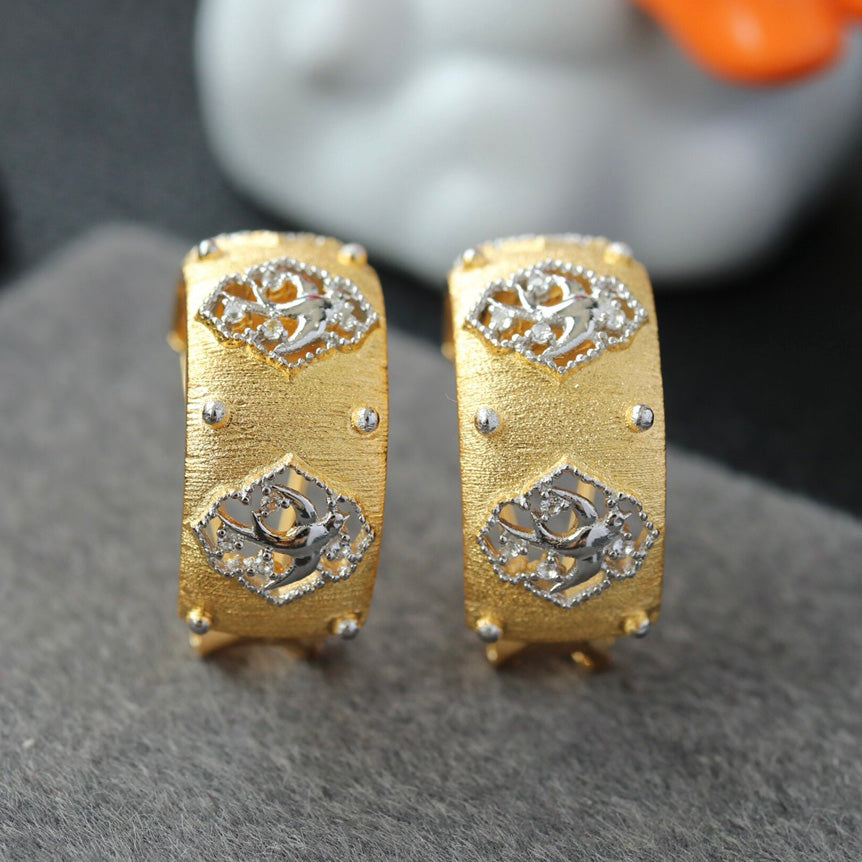 Silky Fretwork Swallow Earrings 6441