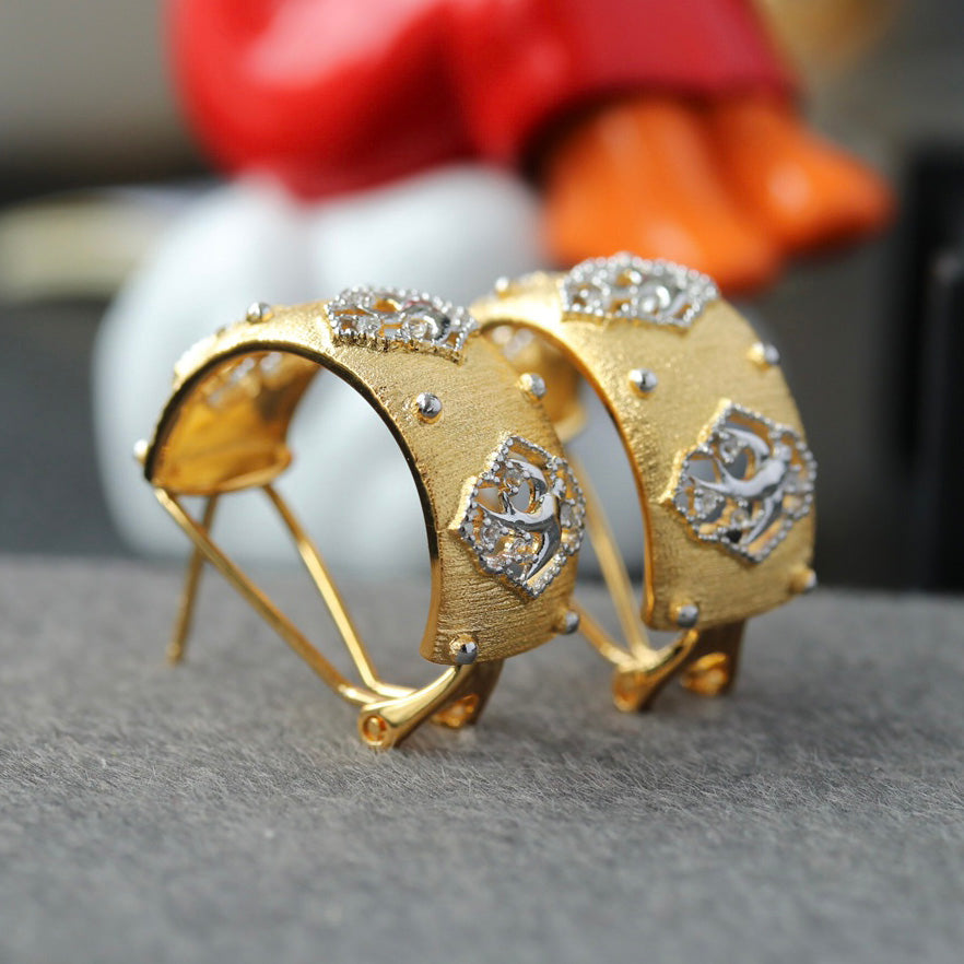 Silky Fretwork Swallow Earrings 6441