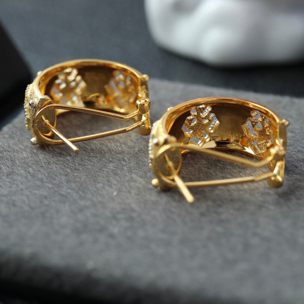 Silky Fretwork Swallow Earrings 6441