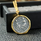 Greek Coin Wavy Necklace 6444