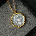 Greek Coin Wavy Necklace 6444