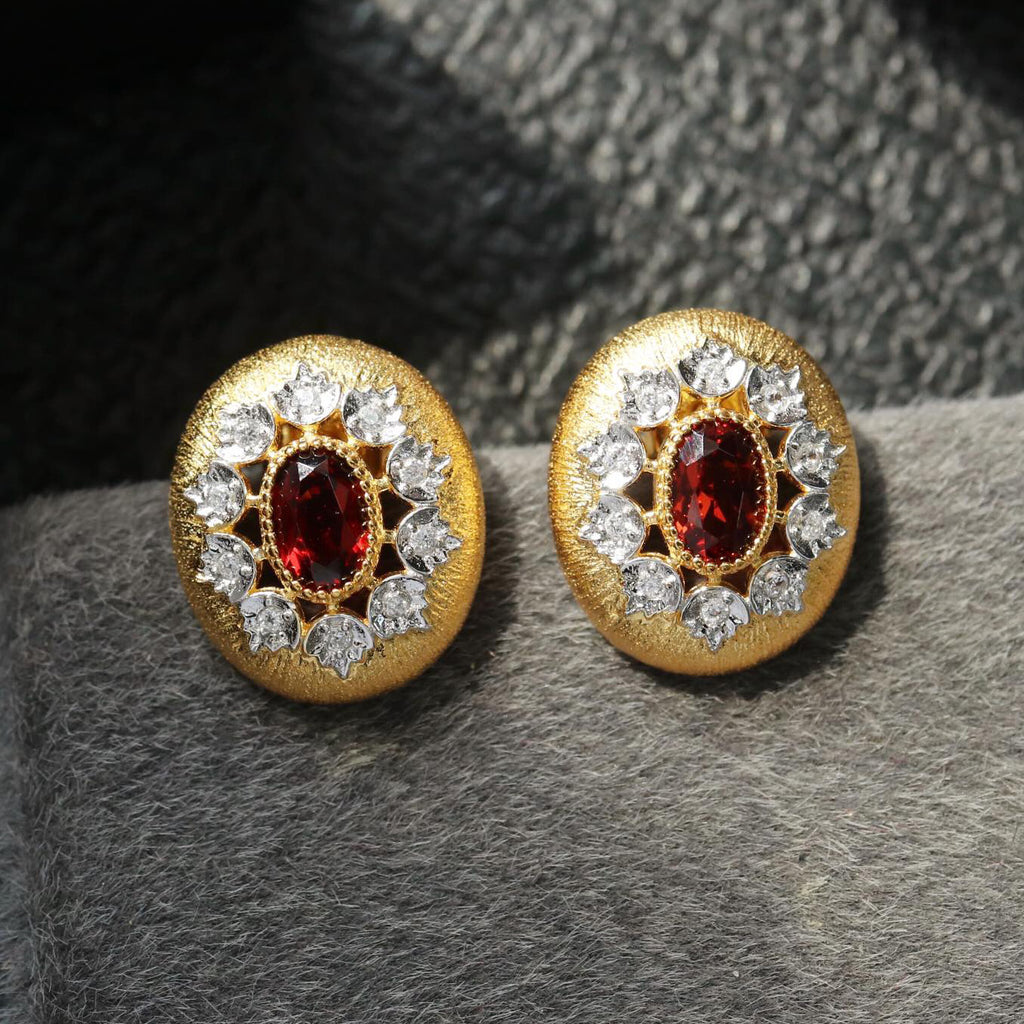 Floral Fretwork Oval Earrings 6452