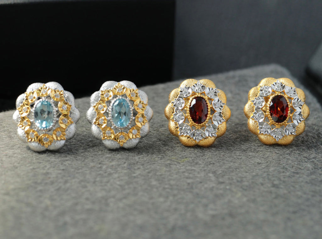 Fretwork Floral Earrings 6454