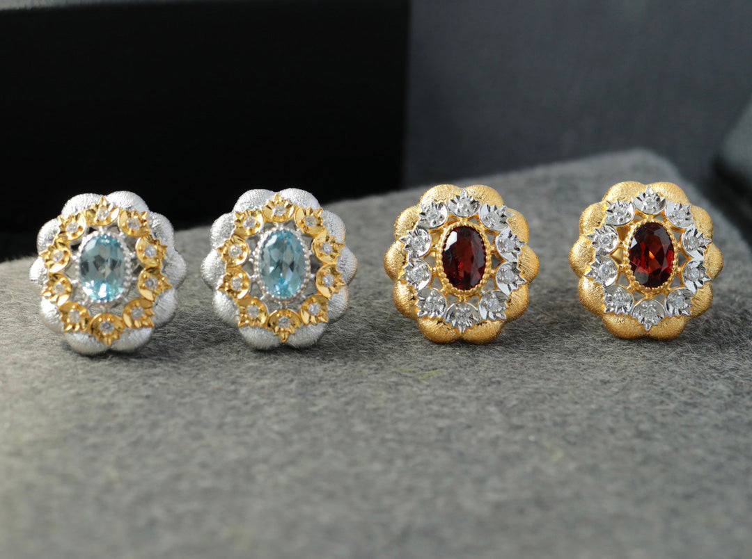 Fretwork Floral Earrings 6454