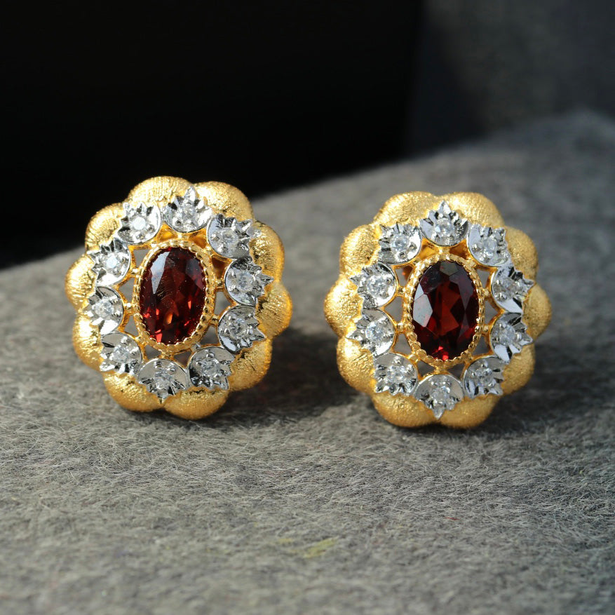 Fretwork Floral Earrings 6454