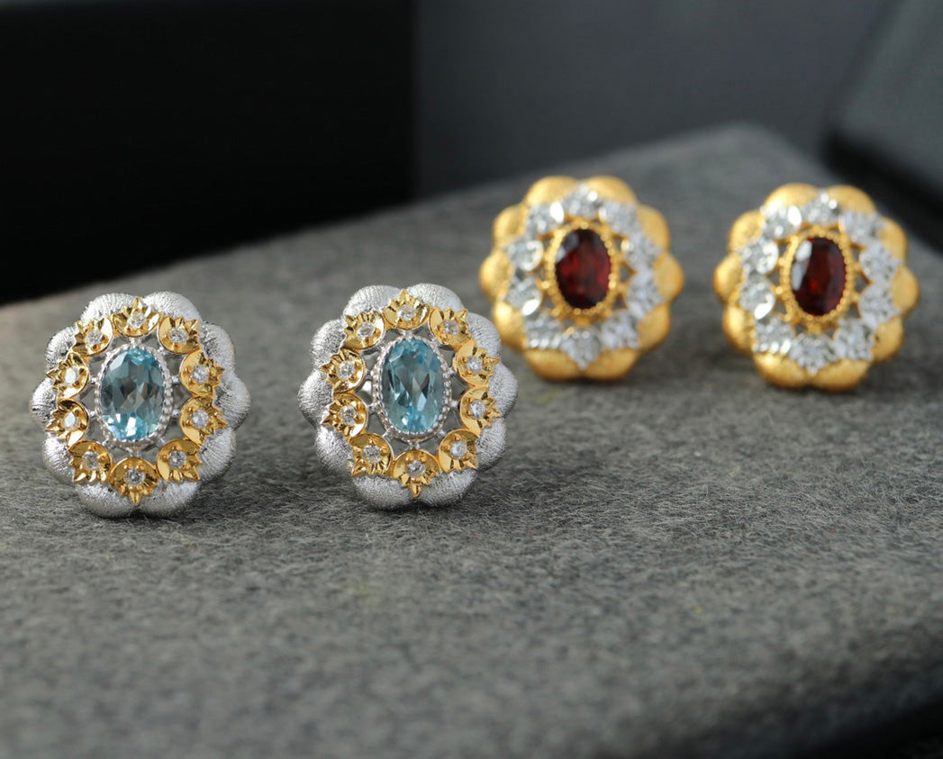 Fretwork Floral Earrings 6454