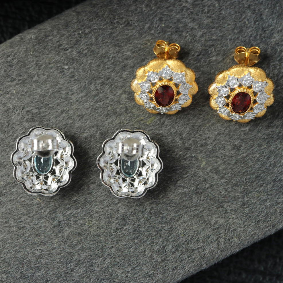 Fretwork Floral Earrings 6454