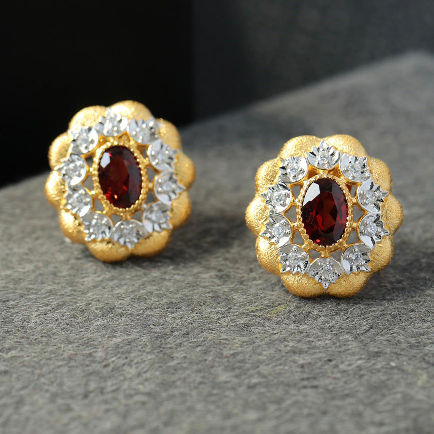 Fretwork Floral Earrings 6454