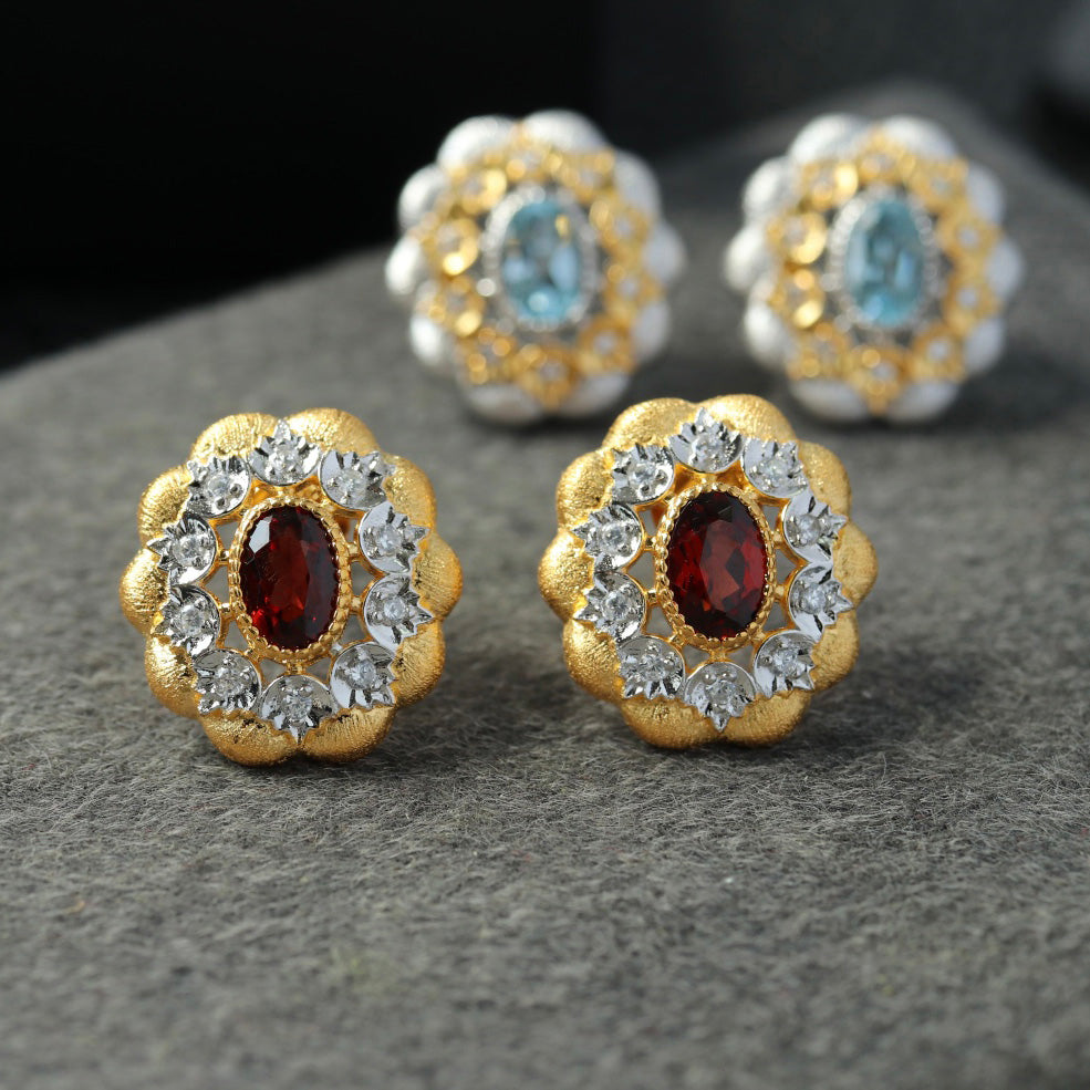 Fretwork Floral Earrings 6454