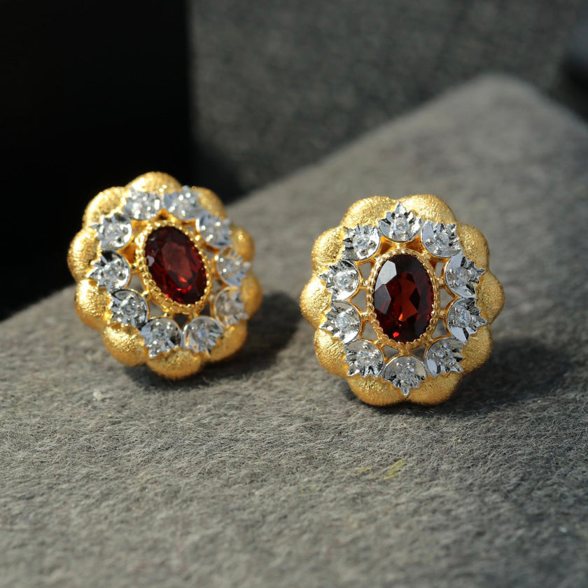 Fretwork Floral Earrings 6454