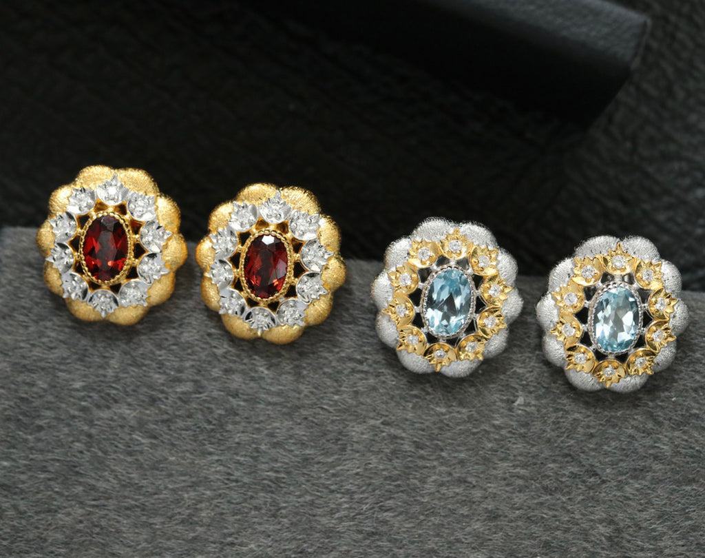 Fretwork Floral Earrings 6454