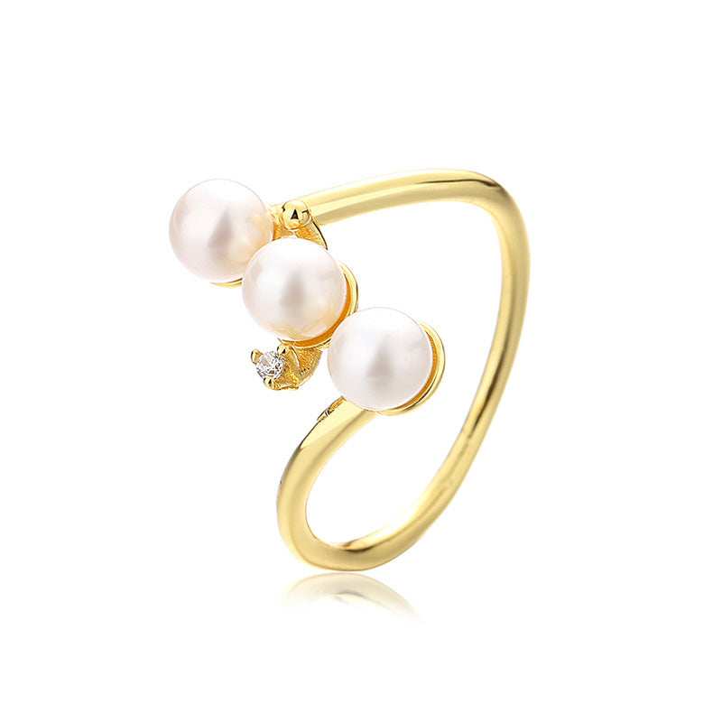 Freshwater Pearl 3 Bead Ring RN1008