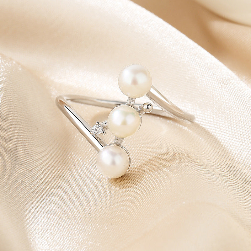 Freshwater Pearl 3 Bead Ring RN1008