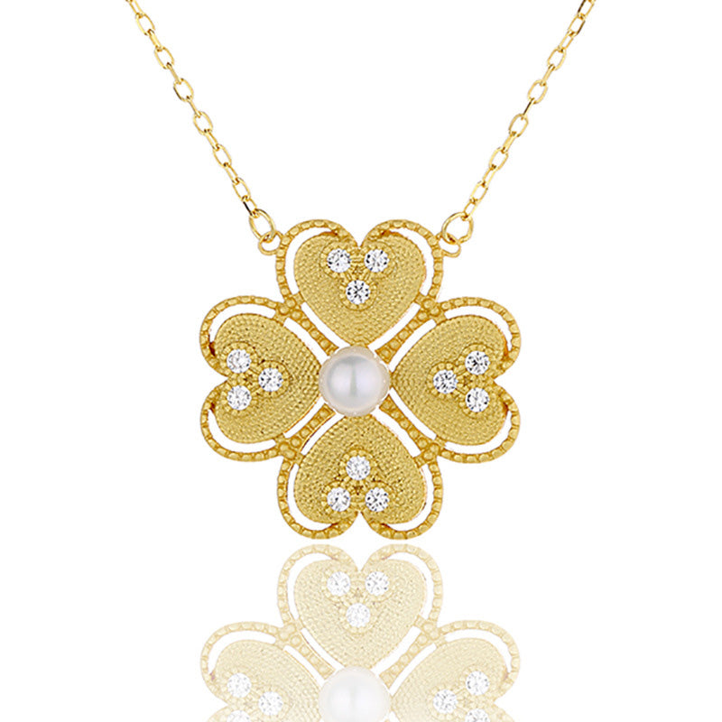 Freshwater Pearl Clover Necklace PN1009