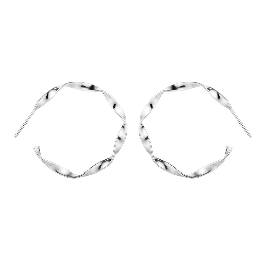 Twisting Wire Big Hoops Earrings E1127