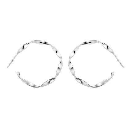 Twisting Wire Big Hoops Earrings E1127