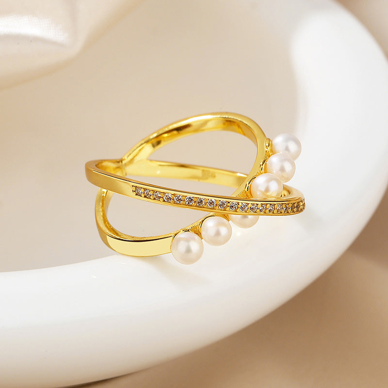 Freshwater Pearl Interlocking Ring RN1003