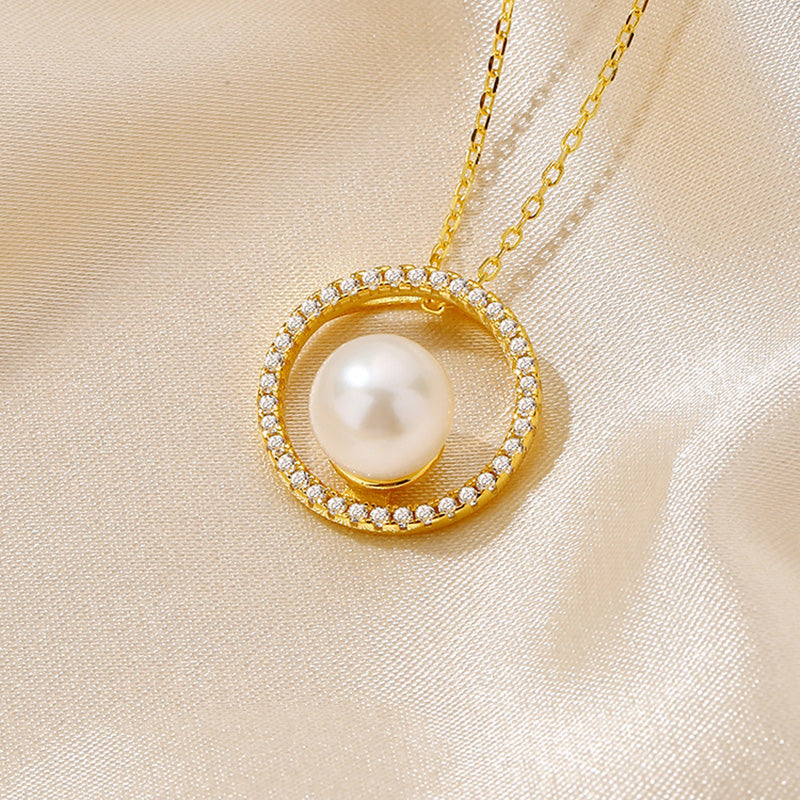 Freshwater Pearl Circle Pendant Only PN1025