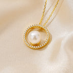 Freshwater Pearl Circle Pendant Only PN1025
