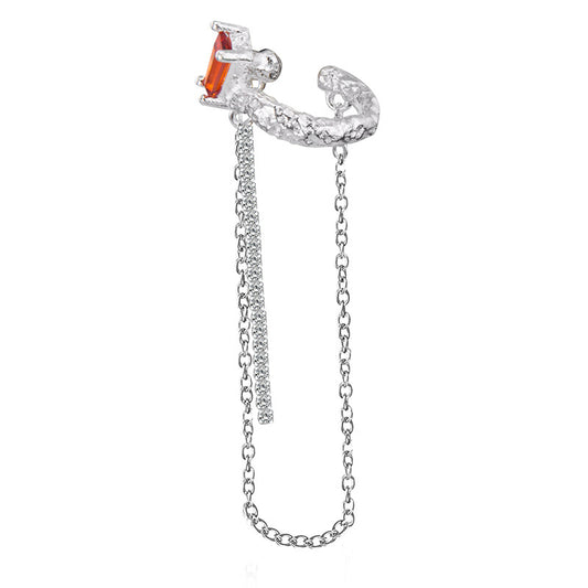 Chain CZ Irregular Earring E1211, 1 Piece