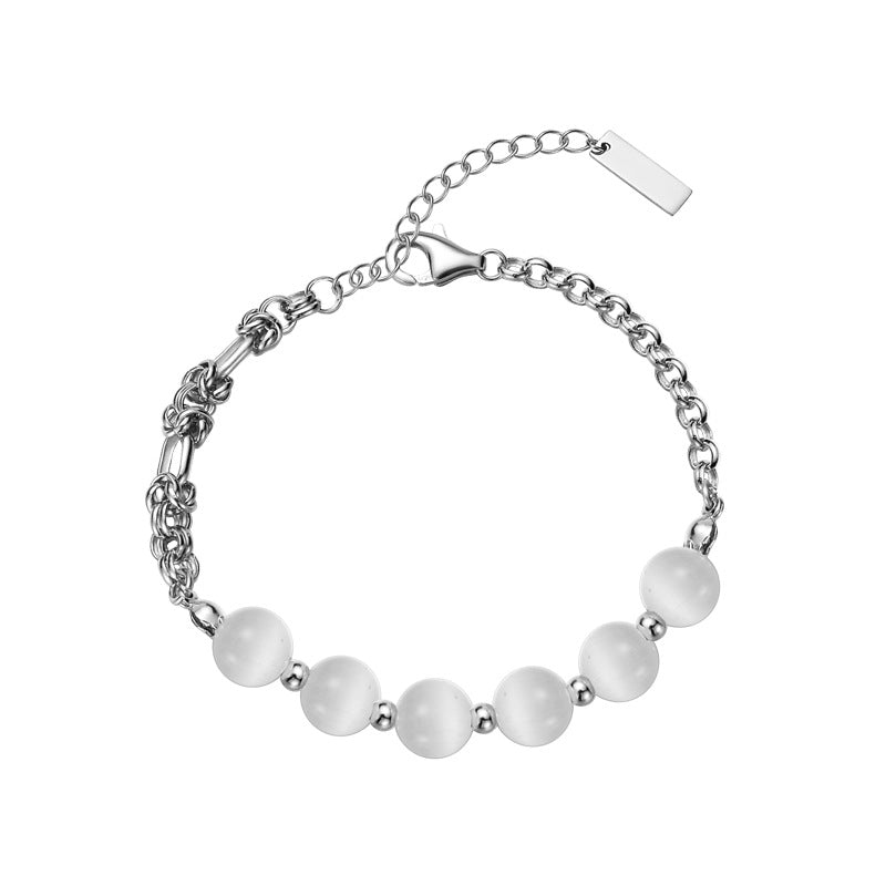 Cat's Eye Drawn Cable Chain Bracelet B1007