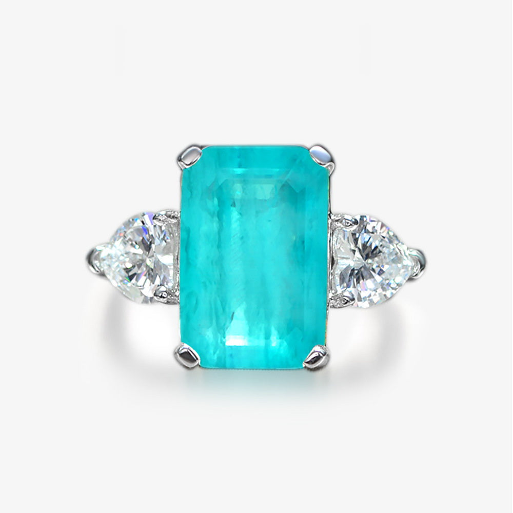 Lab Paraiba Engagement Ring R0878