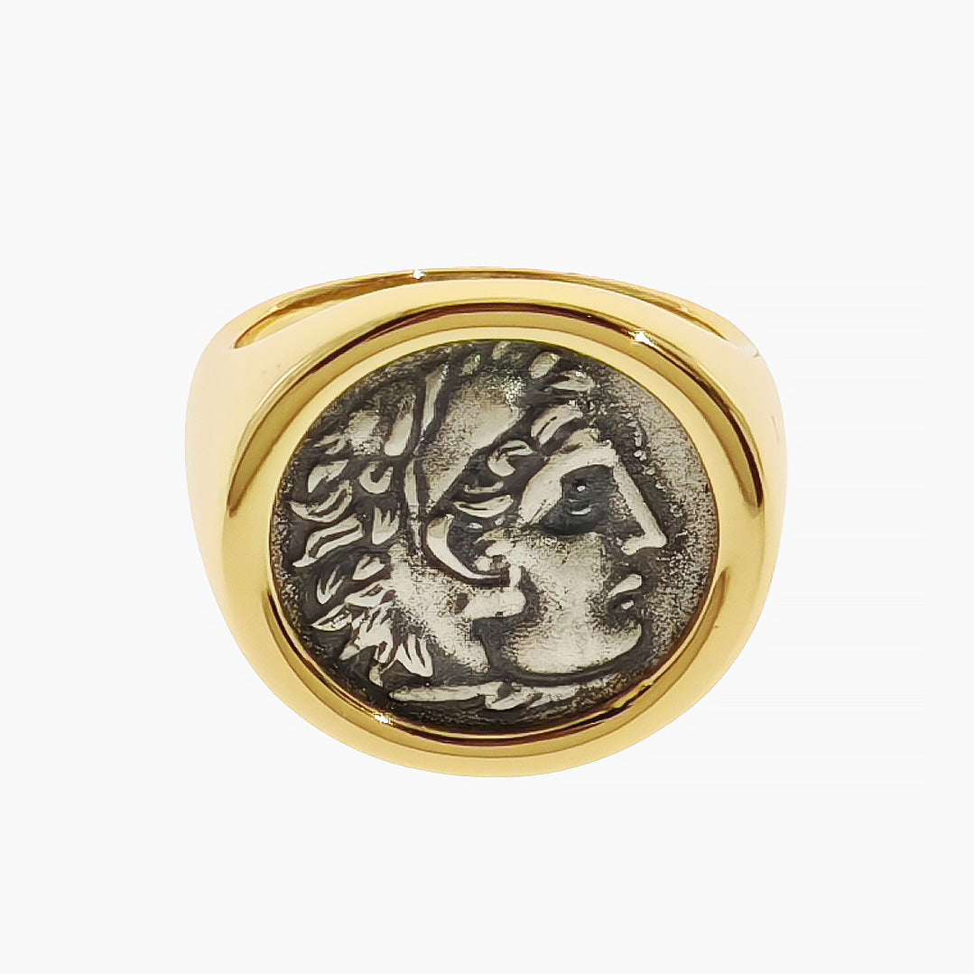 Hercules Coin Signet Ring