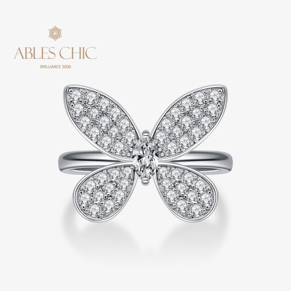 Paved Butterfly Cocktail Ring R1238