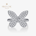 Paved Butterfly Cocktail Ring R1238