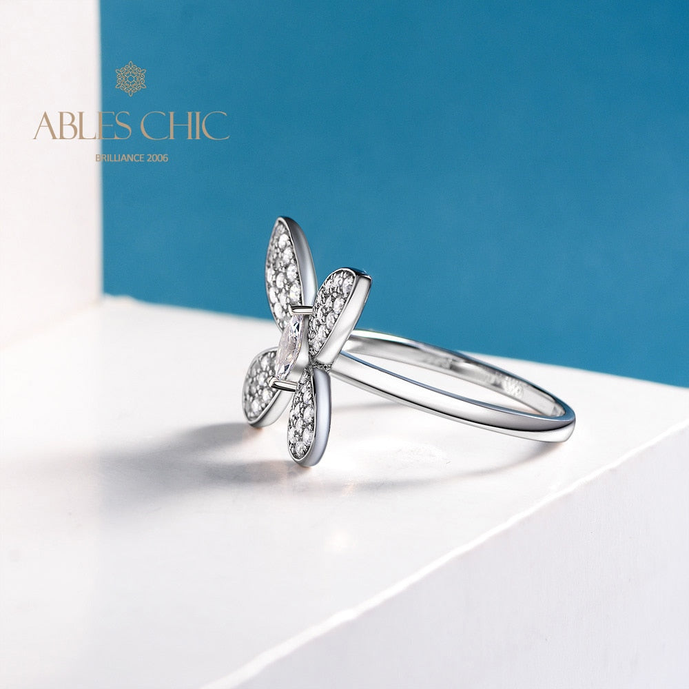 Paved Butterfly Cocktail Ring R1238