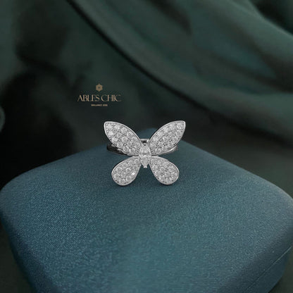 Paved Butterfly Cocktail Ring R1238