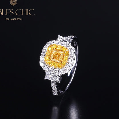 Bague de mariée saphir jaune R0442