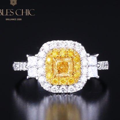 Bague de mariée saphir jaune R0442